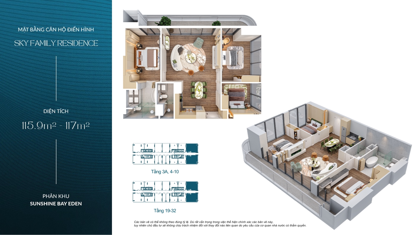 Sunshine Bay Eden 3 phong ngu