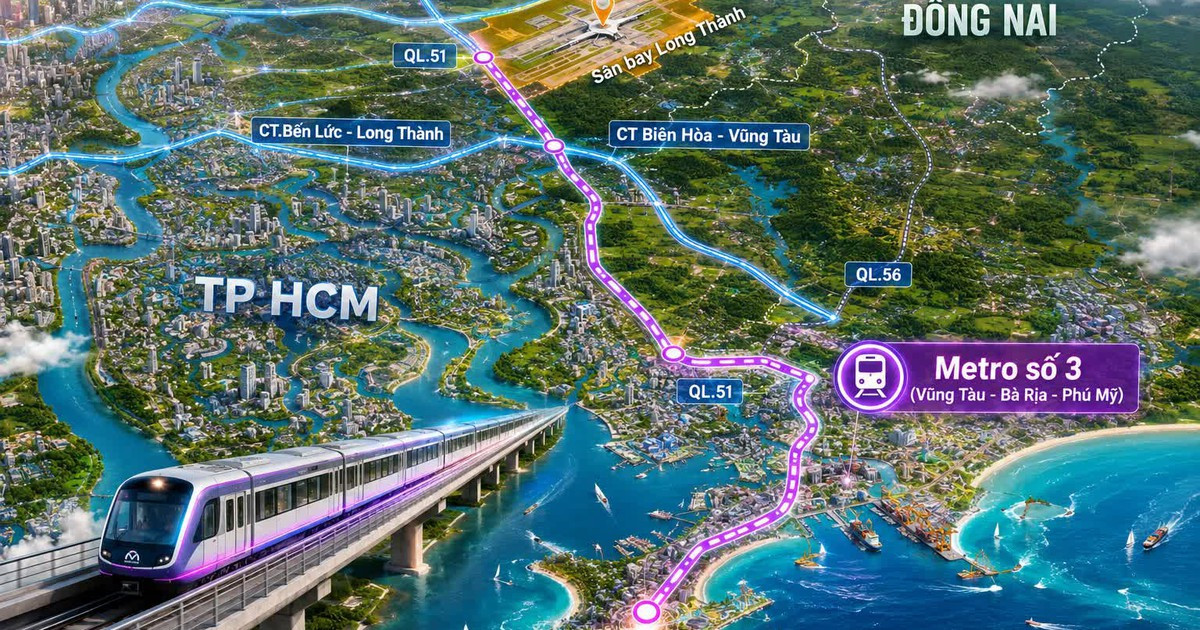 Metro nối Vũng Tàu với sân bay Long Thành được đề xuất nghiên cứu 1 metro so 3